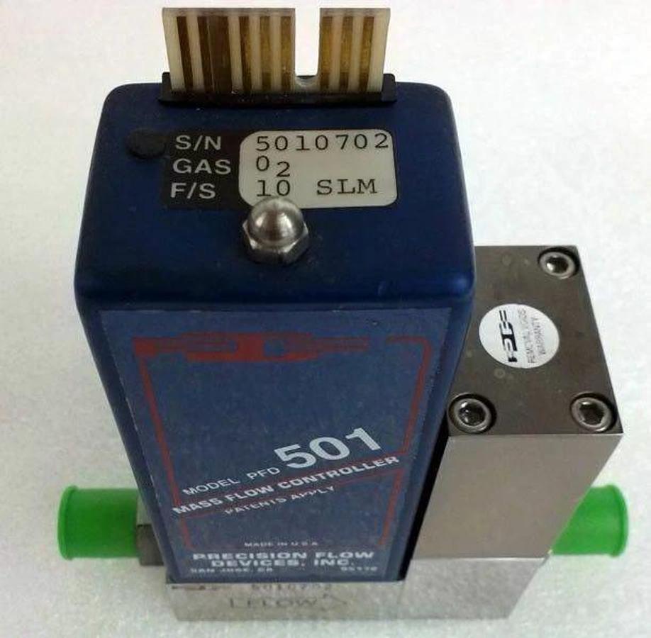 Used PFD 501 MFC, Precision Flow Devices, Mass Flow Controller, O2, 10 SLM, Used