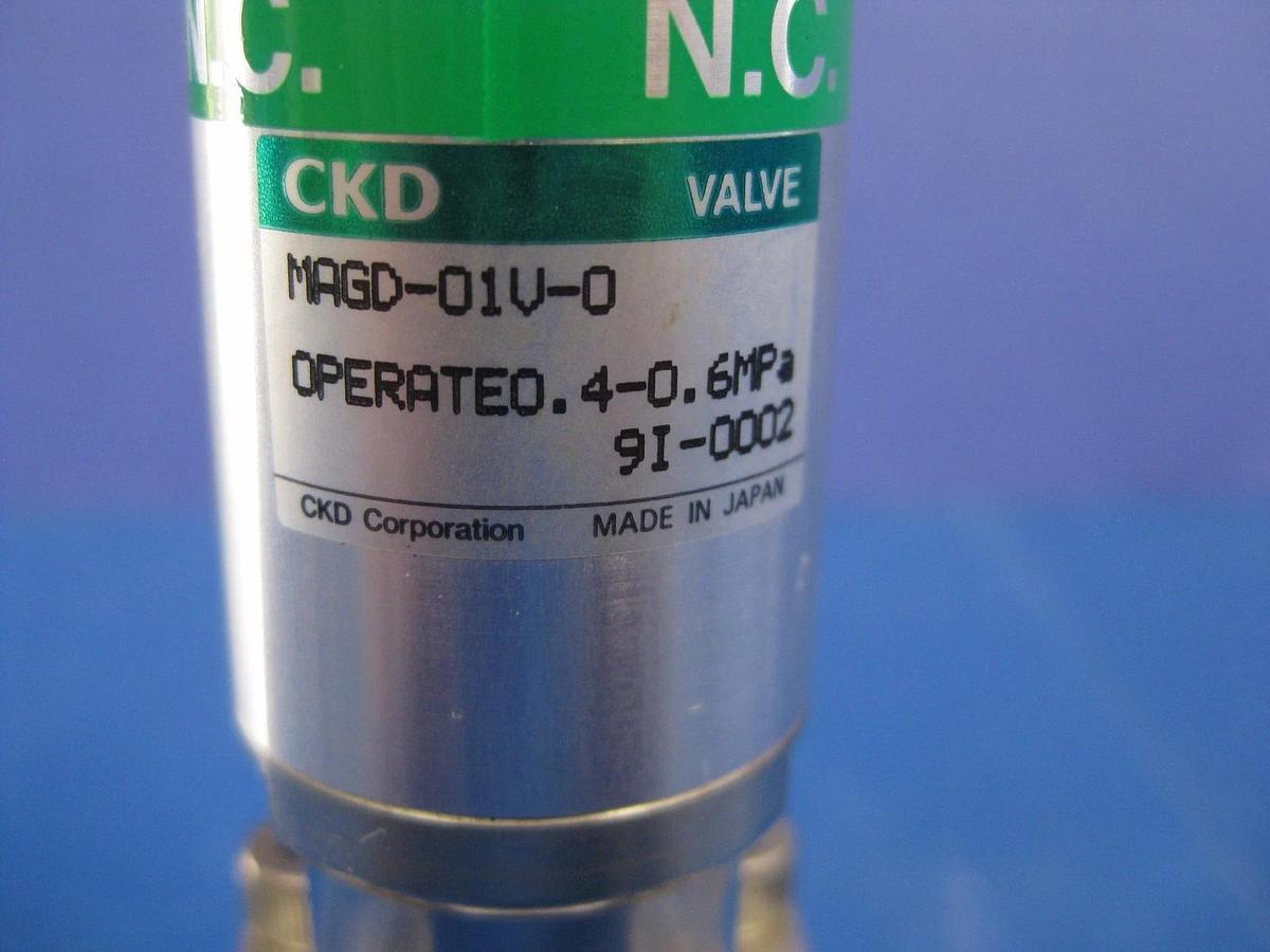Used CKD MAGD-O1C-1 Air Operated Block Valve, N.C., 1/4" MVCR, Used