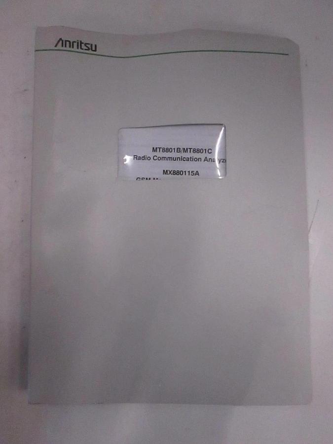 Used Anritsu MX880115A GSM Measurement Software Operation Manual, Eighth Edition, Use