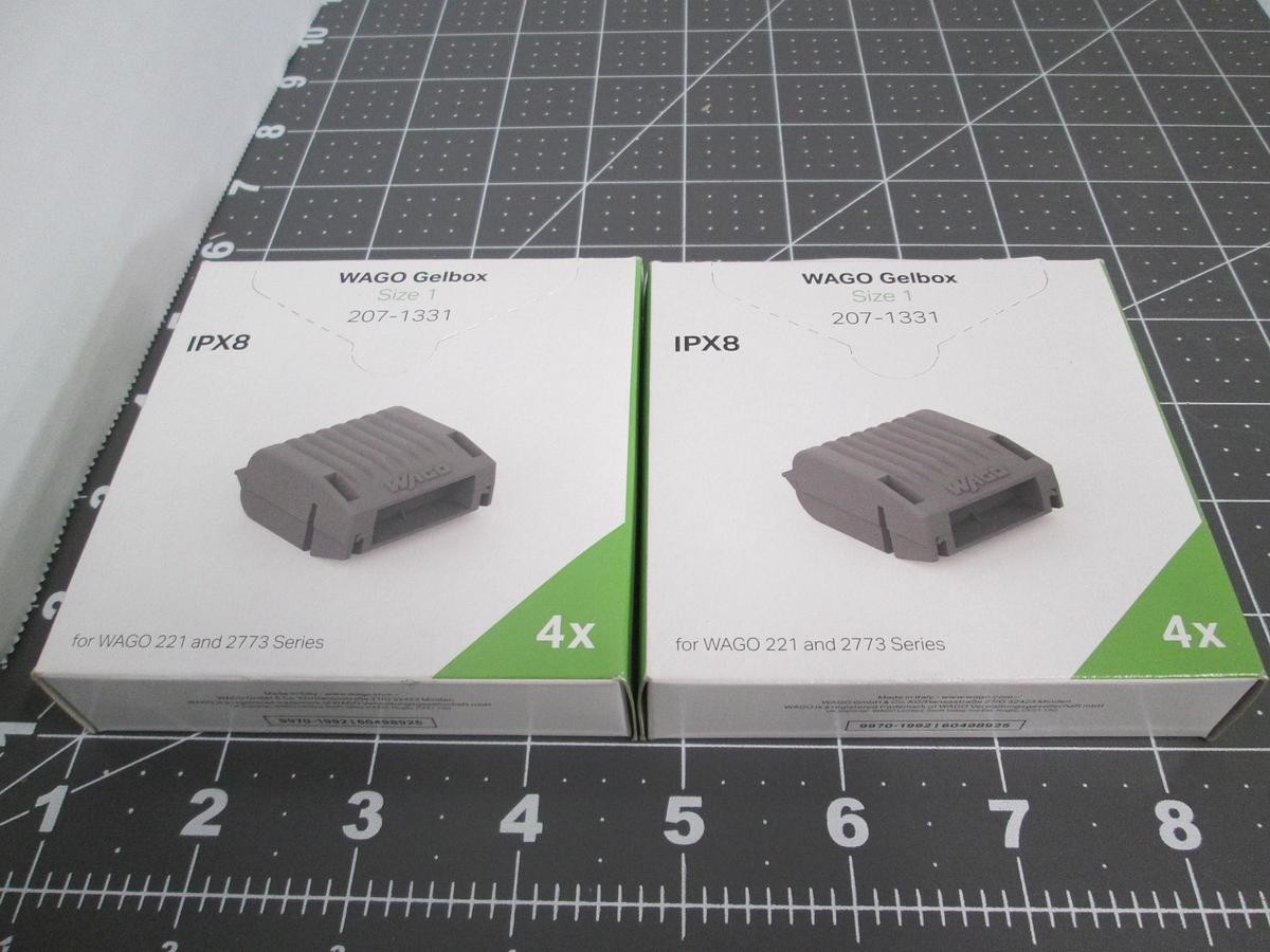 Used WAGO,207-1331, Gelbox Size 1 IPX8 221-2273 Series Lot of 2 Boxes New