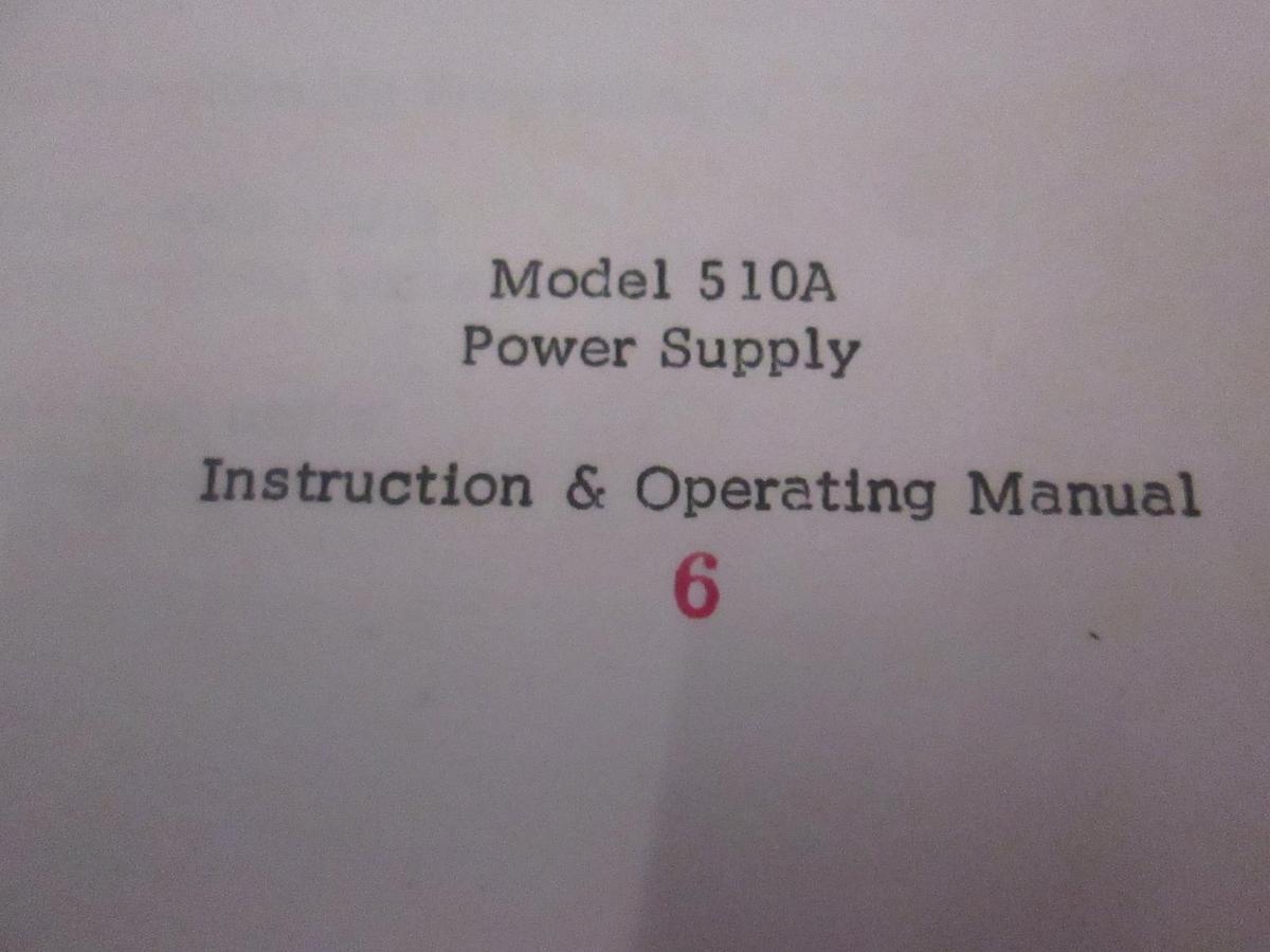 Used HP Model 510A Power Supply Instruction and Operating Manual, Used