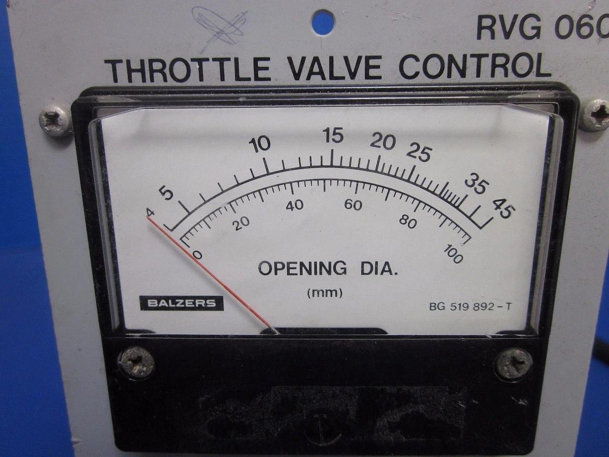 Used Balzers RVG 060 Throttle Valve Control BGM 46, Used