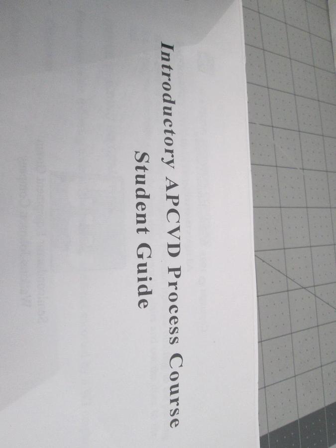 Used Watkins Johnson, Introductory APCVD Process Course Student Guide, Used
