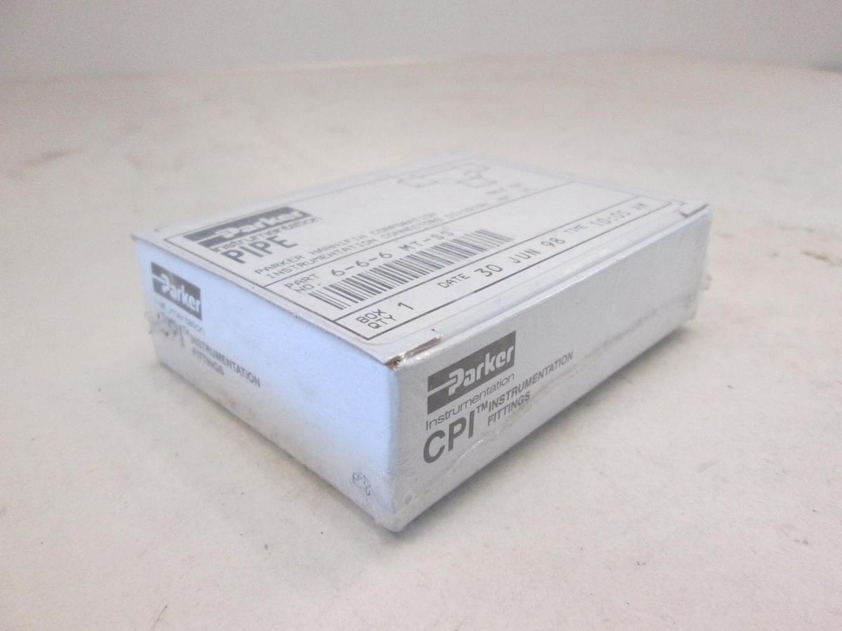Parker, 6-6-6 MT-SS, Male Tee Fitting, New, Original Packaging
