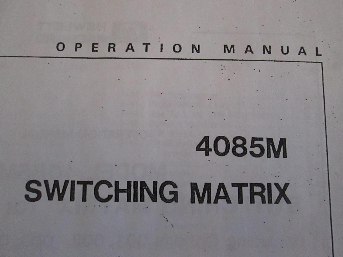 Used HP 4085M Switching Matrix Operating Manual, Used