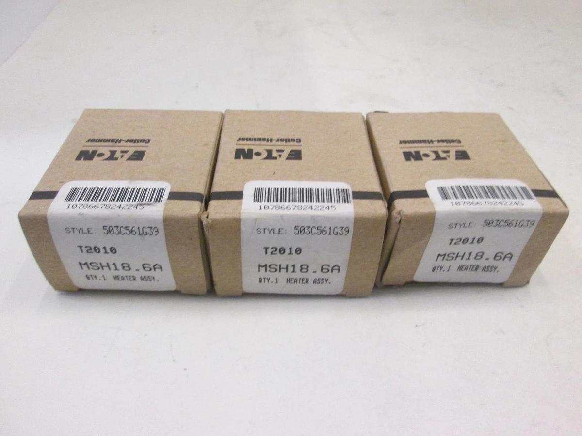 Eaton, MSH18.6A, Motor starter Starter Heater Assy, New, Lot of 3 cutler hammer