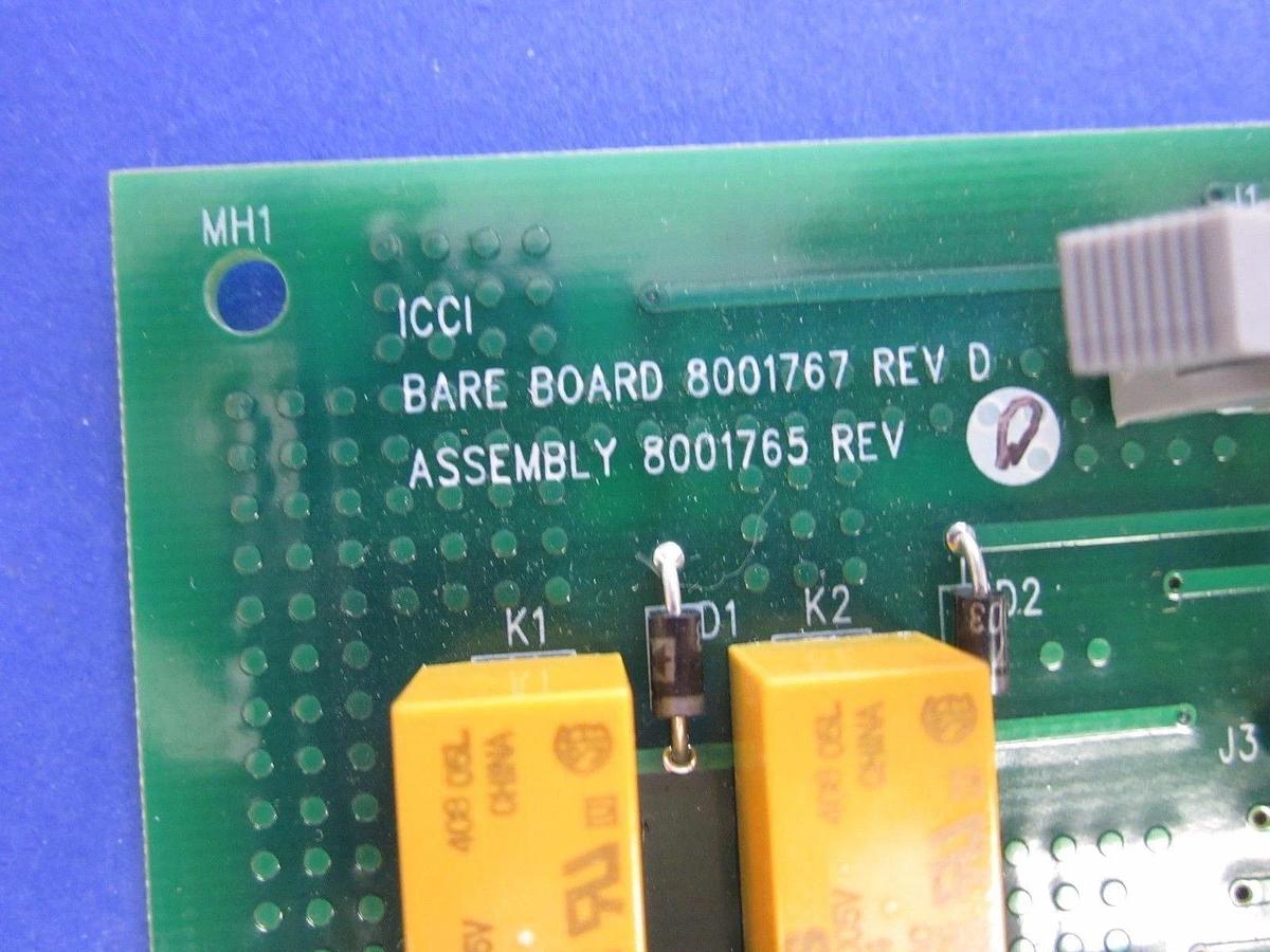 Used ICCI 8001765 Rev D, PCB Assembly, diffusion furnace boat loader interface