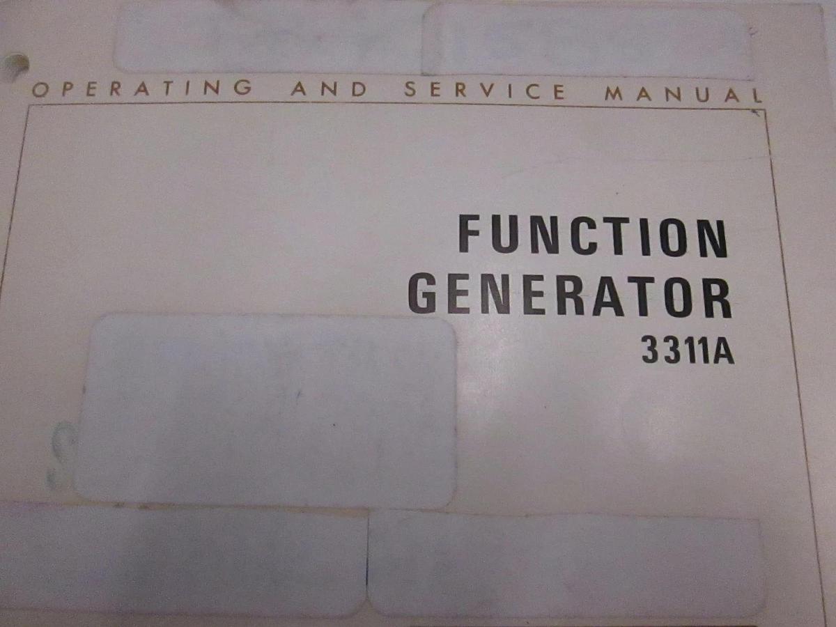 Used HP 3311A Function Generator, Operating and Service Manual, Used