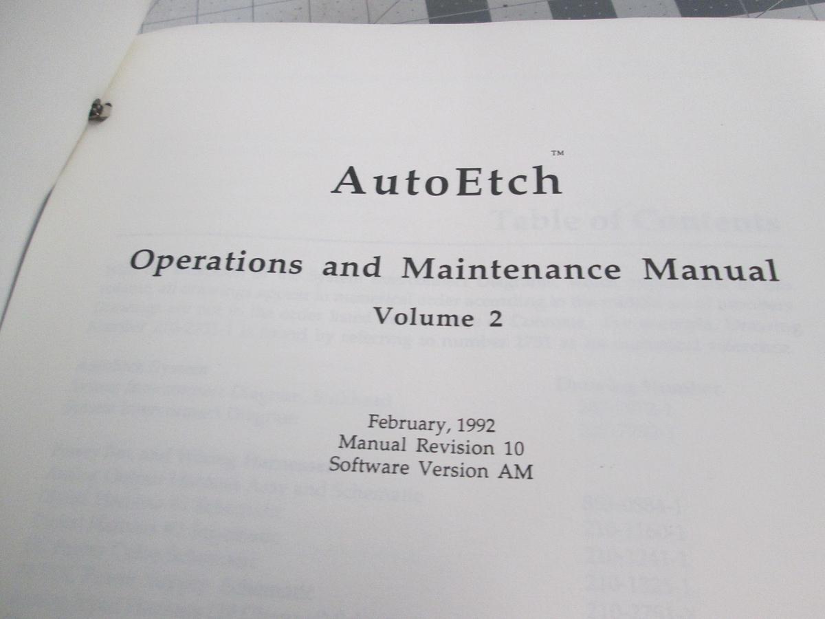 Used LAM Research, AutoEtch, Operations and Maintenance Manual, Volume 2, Used