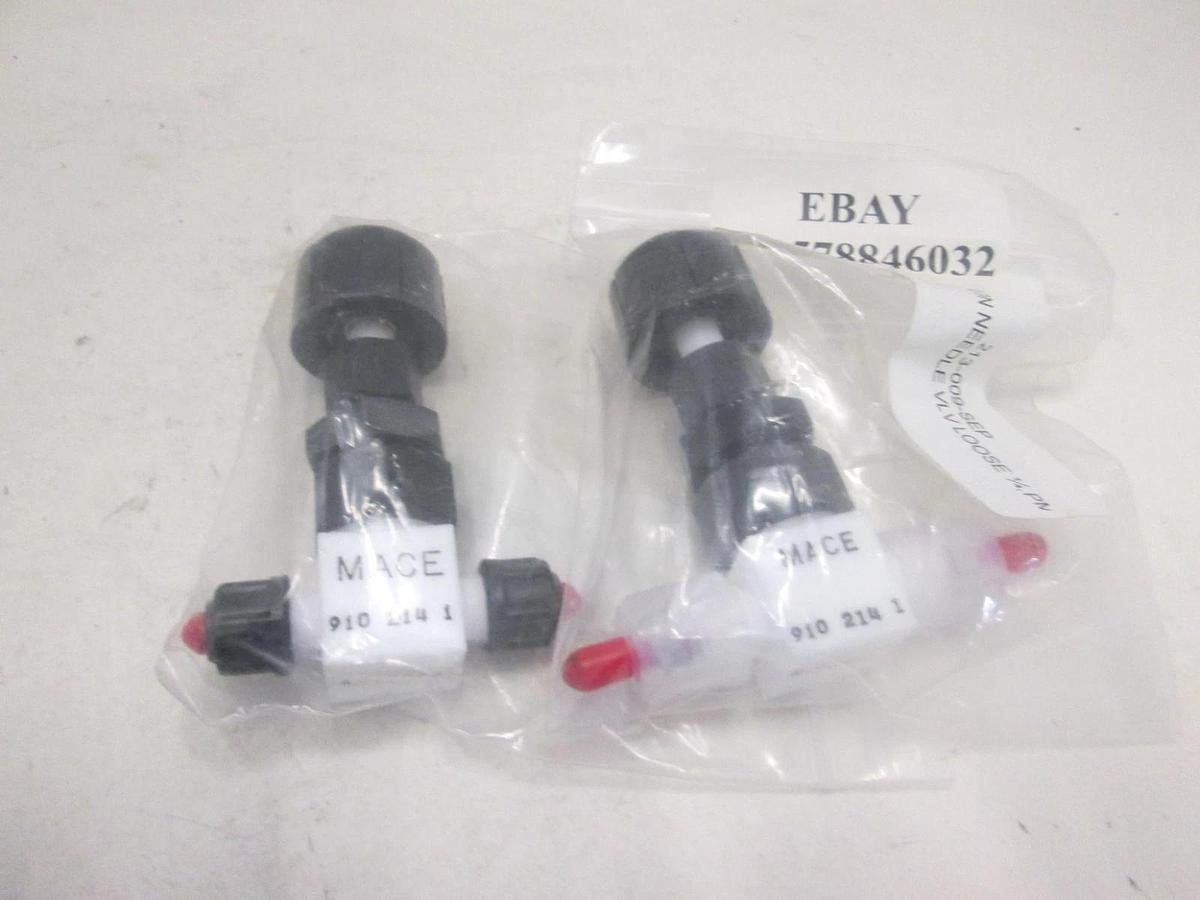 Mace, 910 214 1, TEFLON NEEDLE VLV LOOSE 1/4 PM, New, Lot of 2