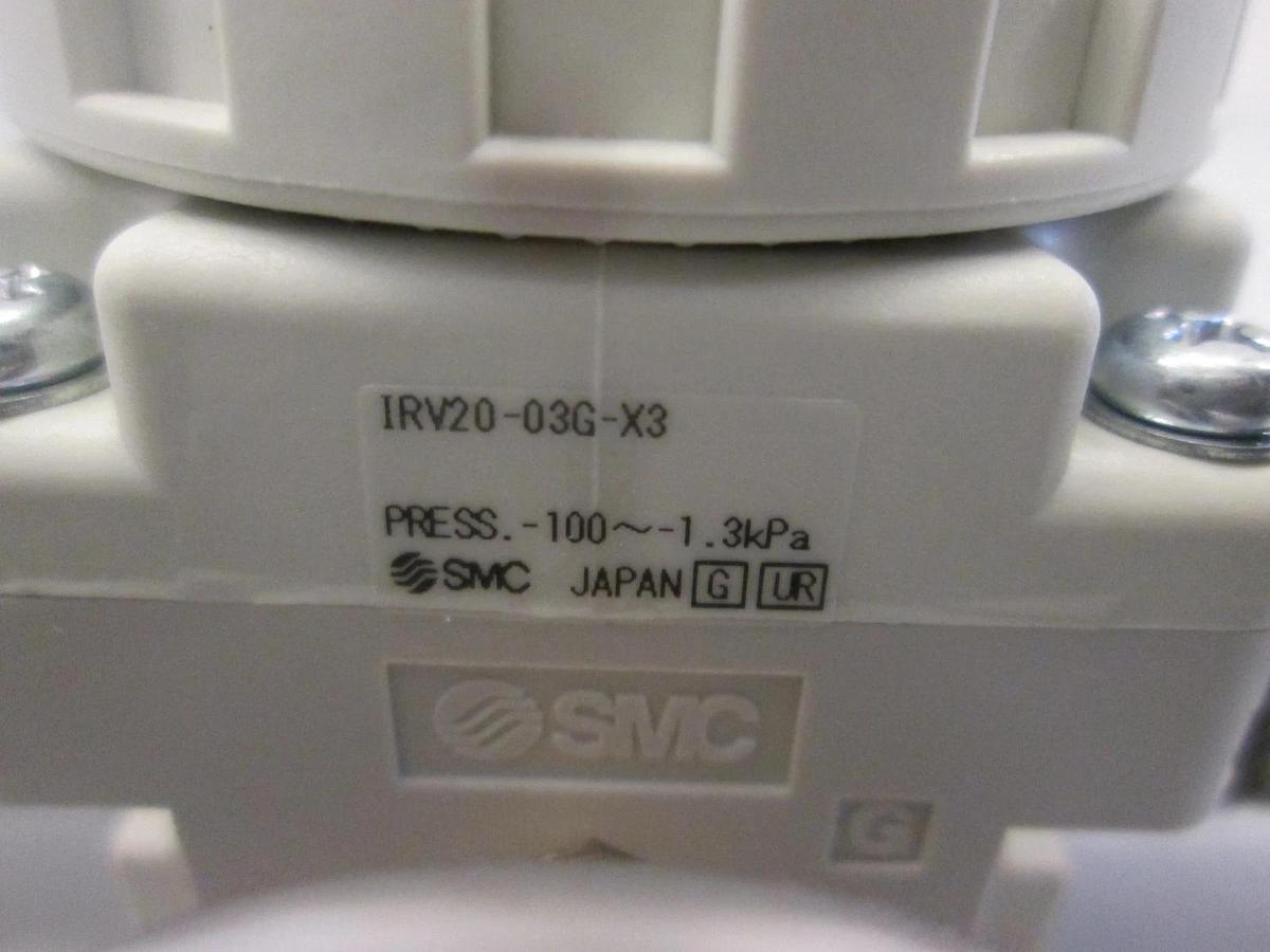Used SMC, IRV20-03G-X3, Pneumatic Valve w/ -100-0 Pressure Gauge, Used