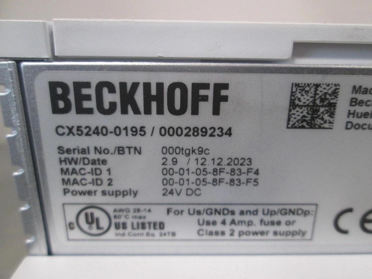 Used Beckhoff, CX5240-0195, PLC Module, Used
