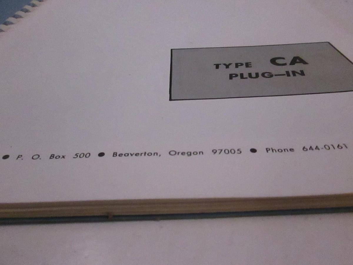 Used Tektronix Type CA Plug-In Instruction Manual, Used