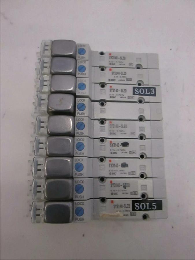 Used SMC, Solenoid Valve, SY3140-5LZD, Used, Lot of 9