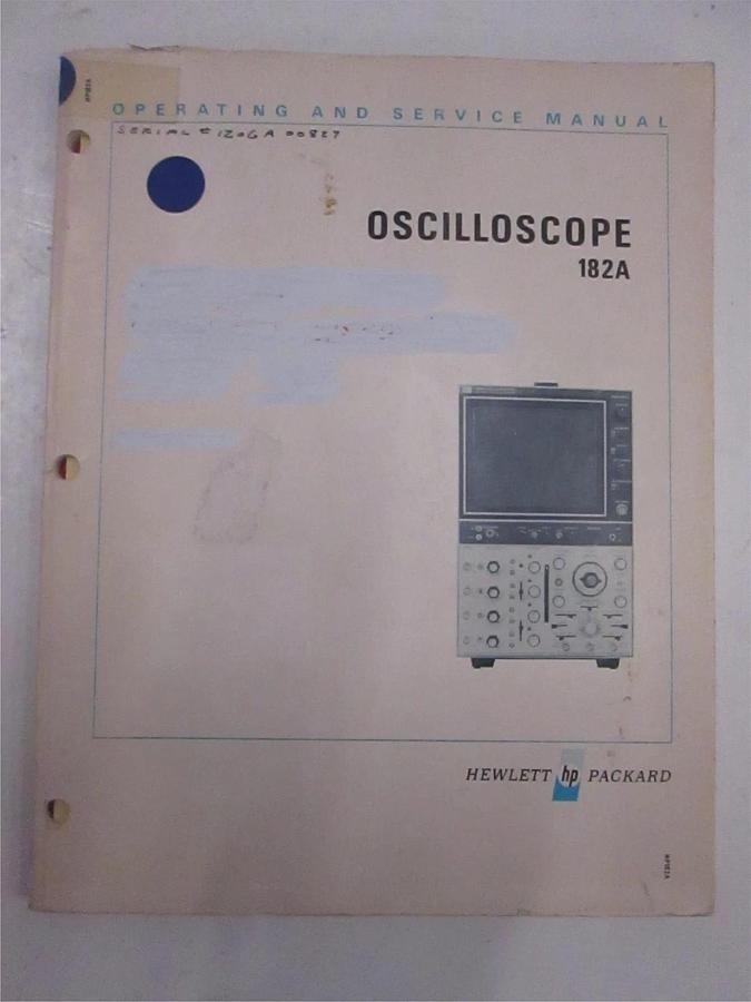 Used HP 182A Oscilloscope Operator and Service Manual, Used