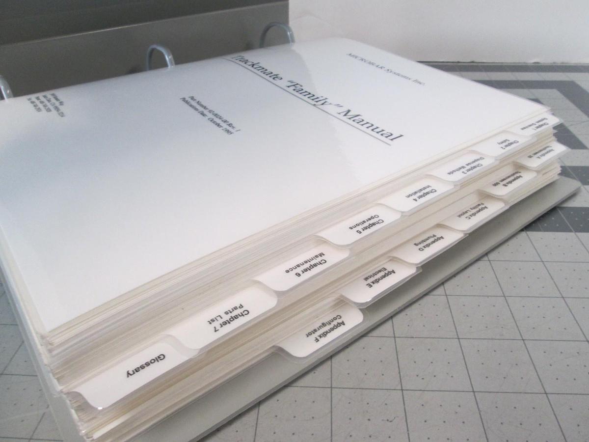 Used Microbar Systems, Trackmate Family Manual, 92-0024-00, Used