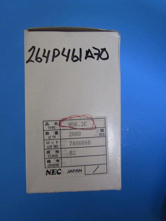 BOX of 2000 - NEW NEC RD6.2E ZENER DIODES, 6.2V 1/2W (Equivilant to NTE5013A)