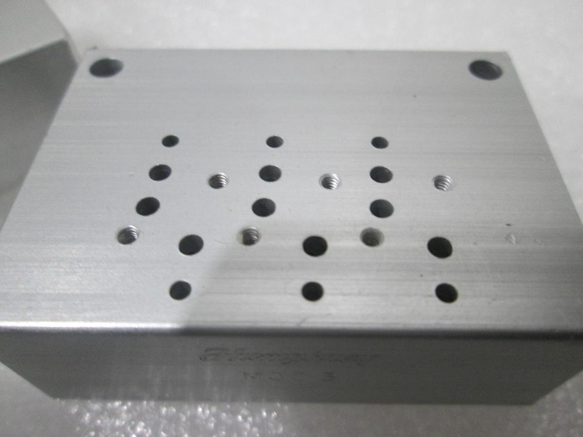 Used SMC, 3 Position Manifold Block for Valve, New, Lot of 2
