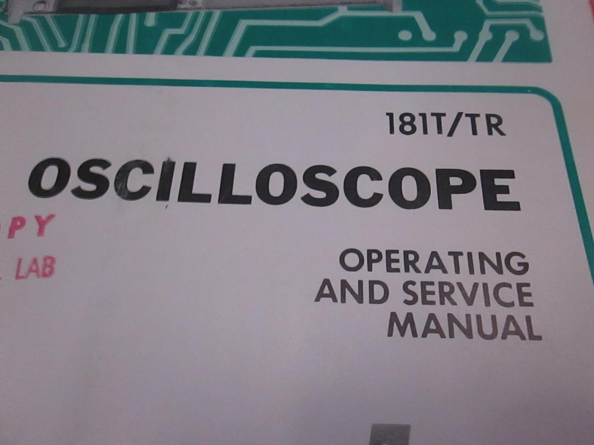 Used HP 181T/TR Oscilloscope Operating and Service Manual, Used