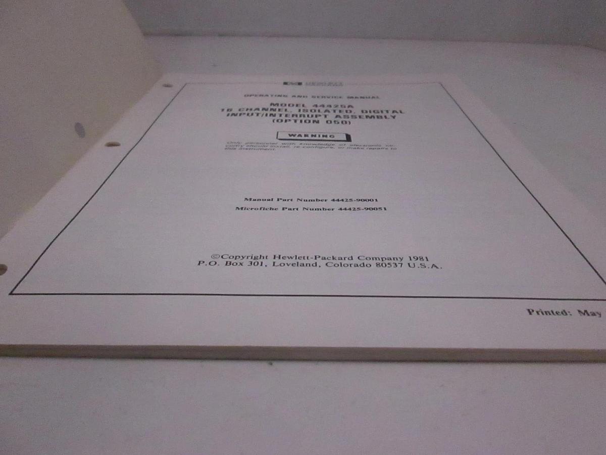 Used HP 16 Channel, Isolated Digital Input/Interrupt Assy, Model 44425A (Option 050)