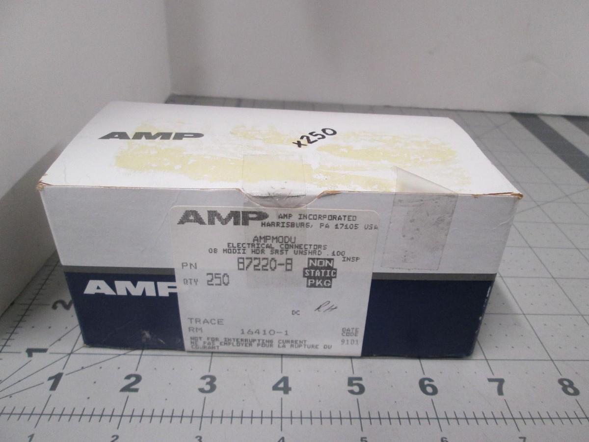 AMP, 87220-8, Connector Header, 8 POS, Single Row, Gold Contacts,New, Lot of 250