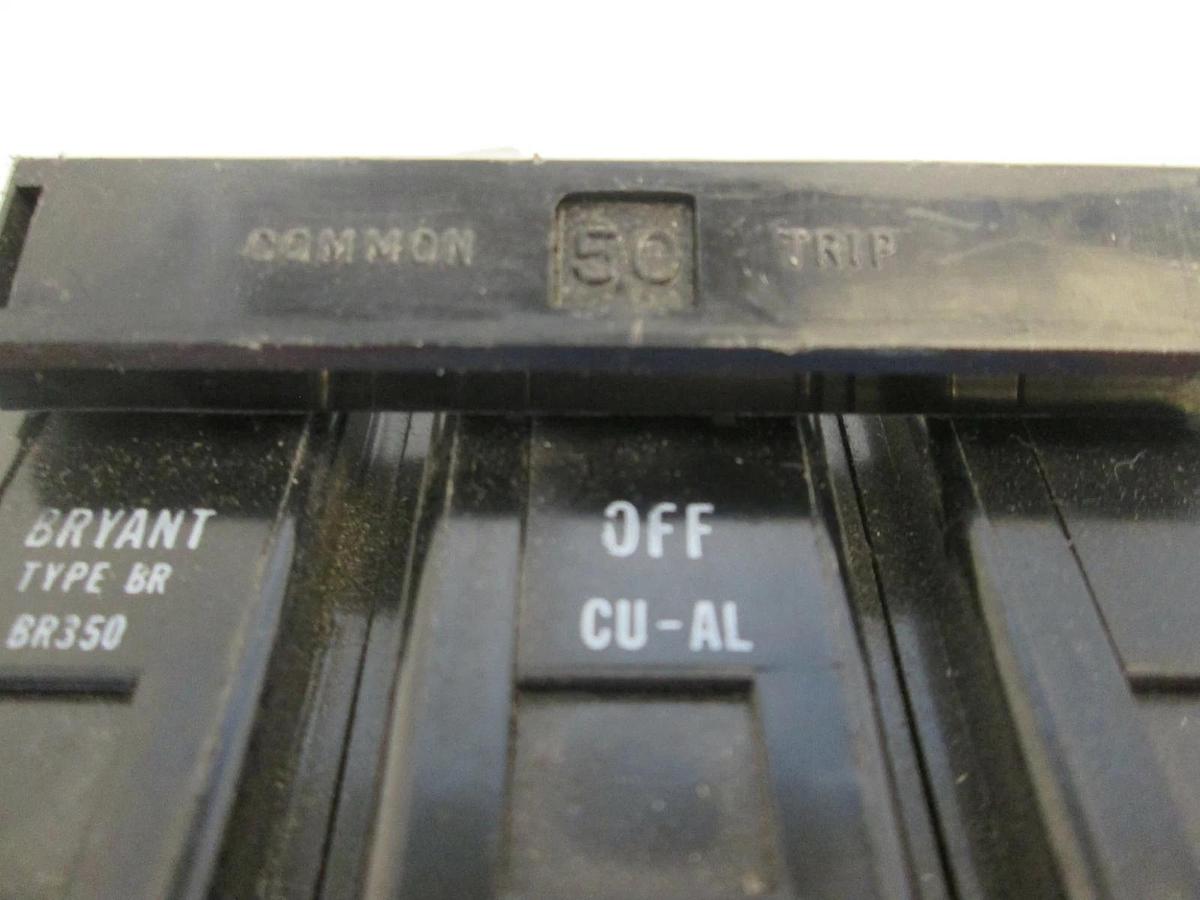 Used Westinghouse Bryant 235P255H01 Circuit Breaker, 3 Pole, 50A