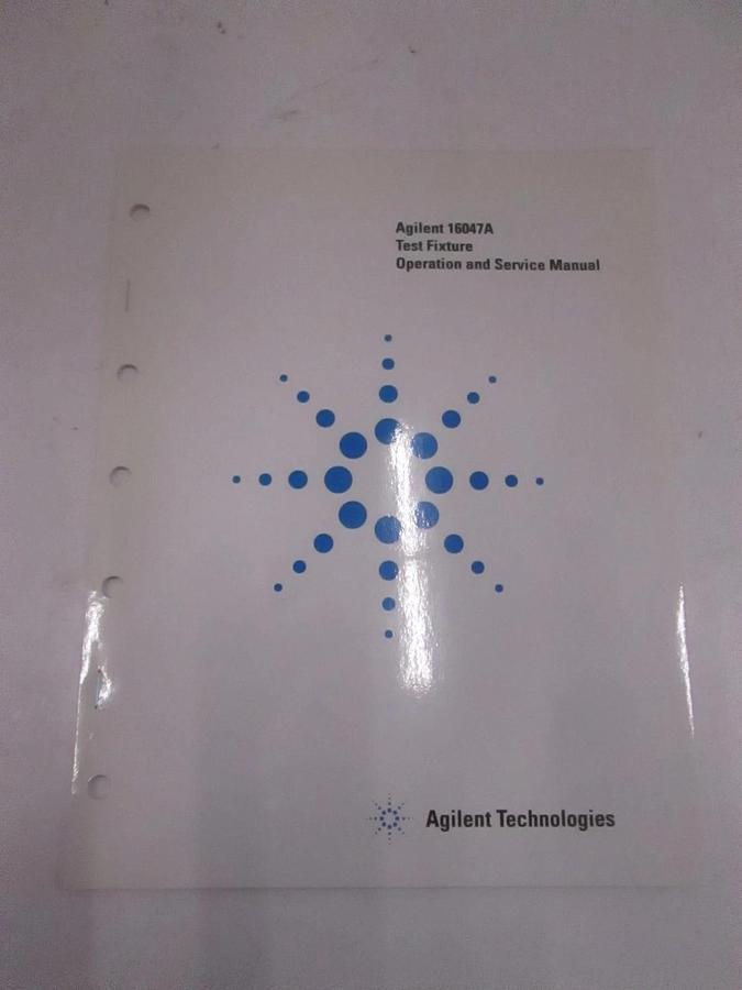 Used Agilent 16047A Test Fixture Operation and Service Manual, Used
