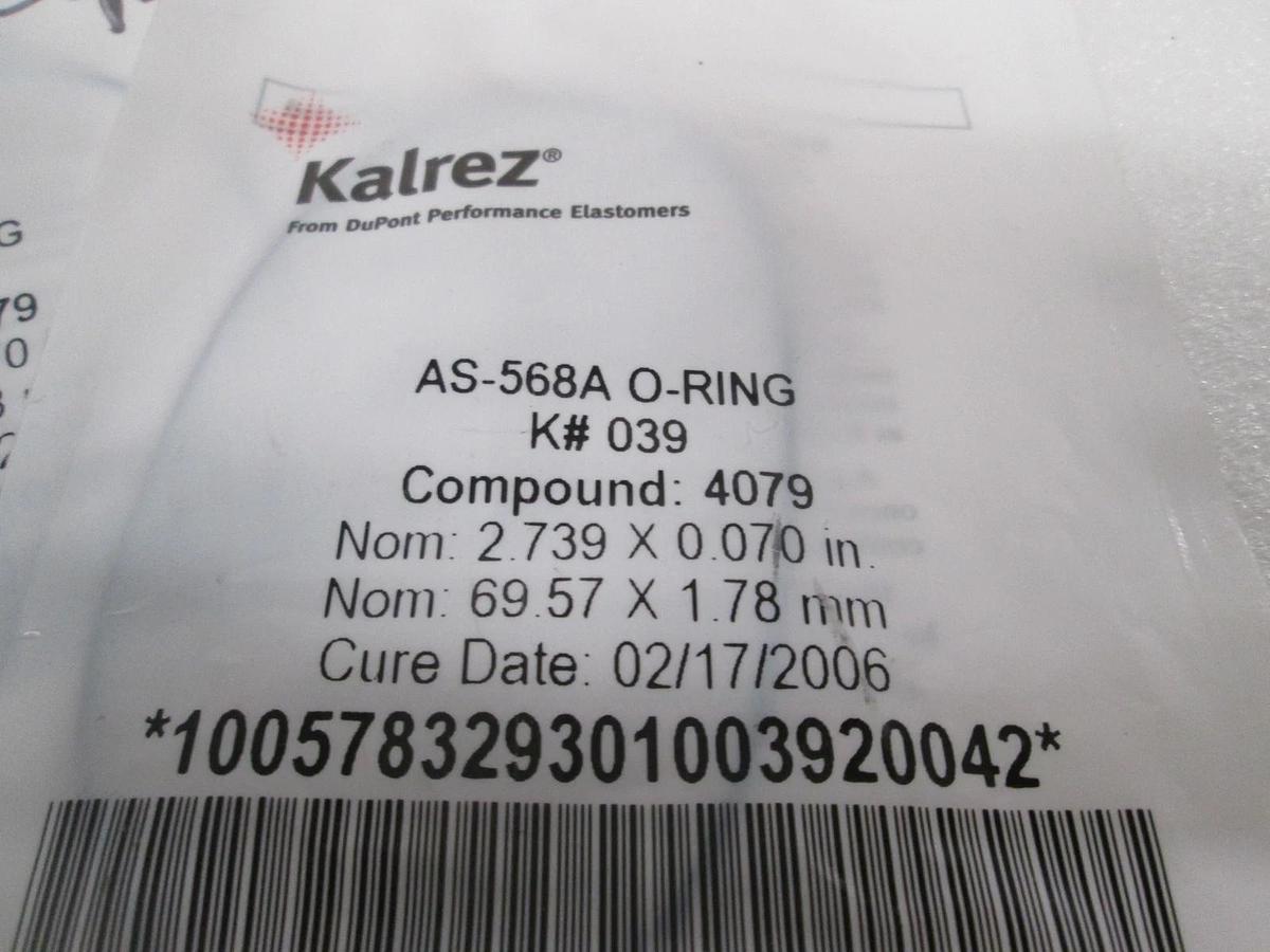 Kalrez, AS-568A O-Ring, K#039, Compound 4079, New, Lot of 3