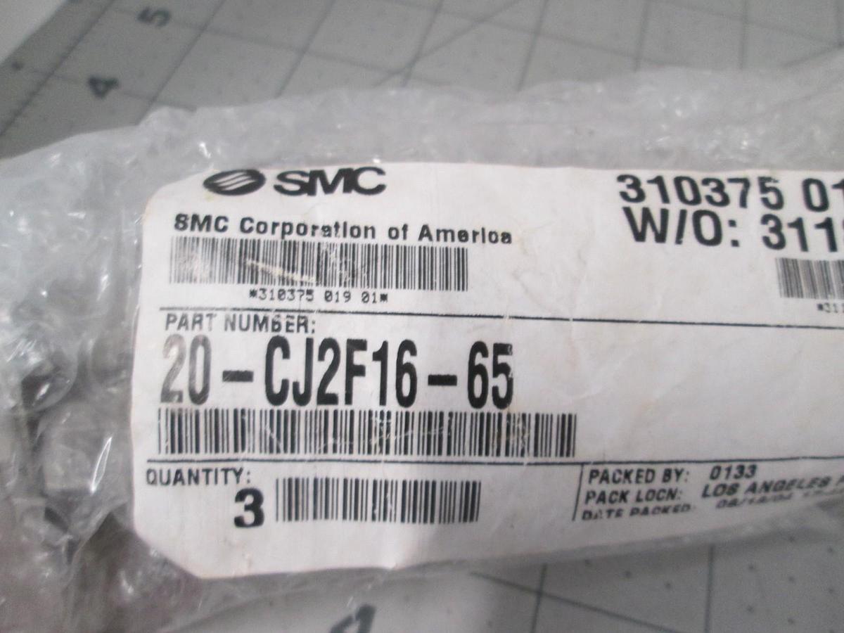 Used SMC, 20-CJ2F16-65, Pneumatic Air Actuator, New, Lot of 3