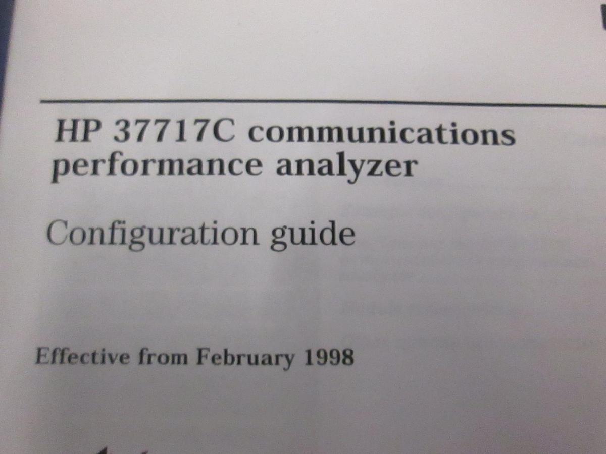 Used HP 37717C Communications Performance Analyzer, Configuration Guide, Used