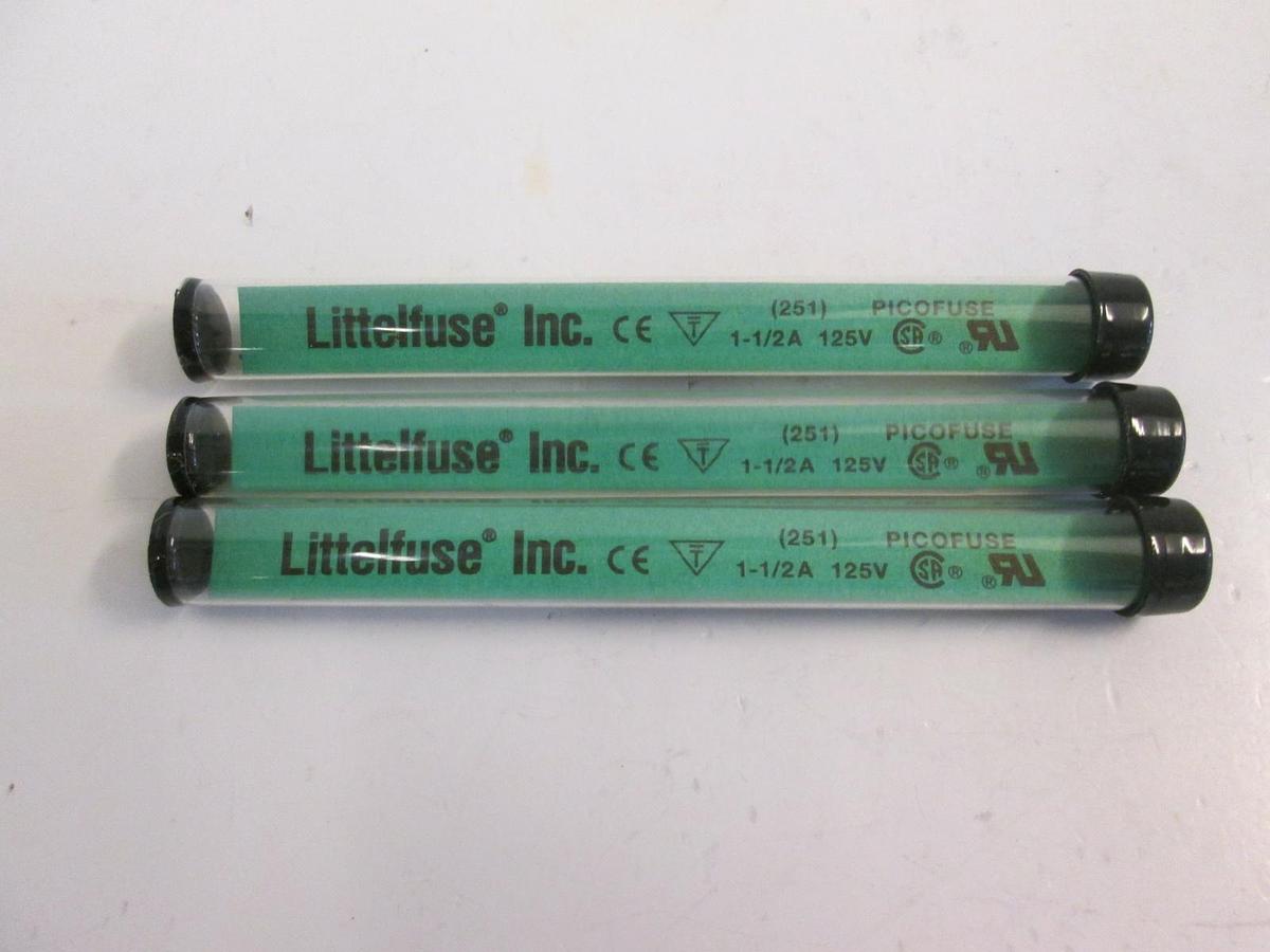 Used Littelfuse Picofuse 251, 1 1/2A, 125V, Lot of 15