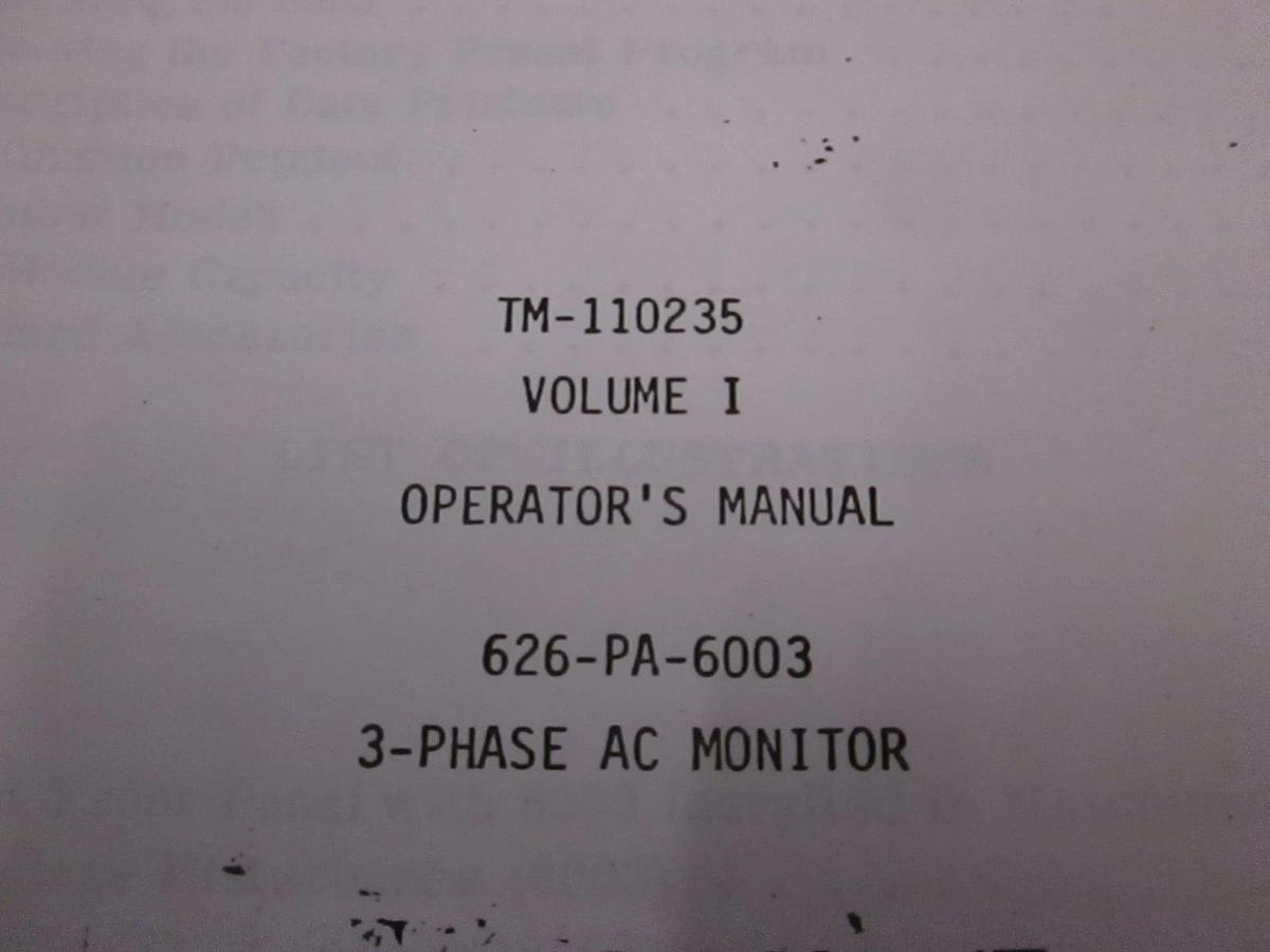 Used Dranetz TM-110235 Volume 1 Operators Manual, Used
