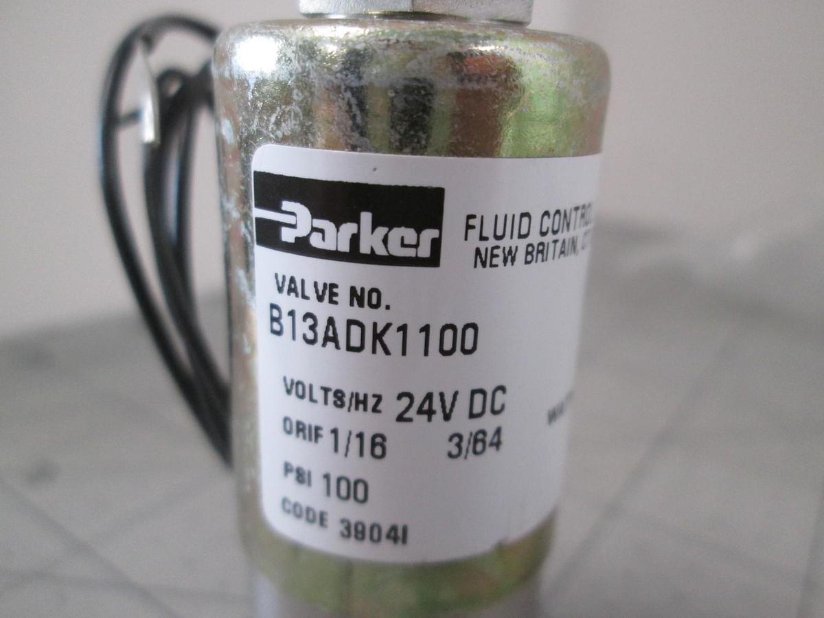 Parker, B13ADK1100, Solenoid Valve, 24V, 100PSI, New