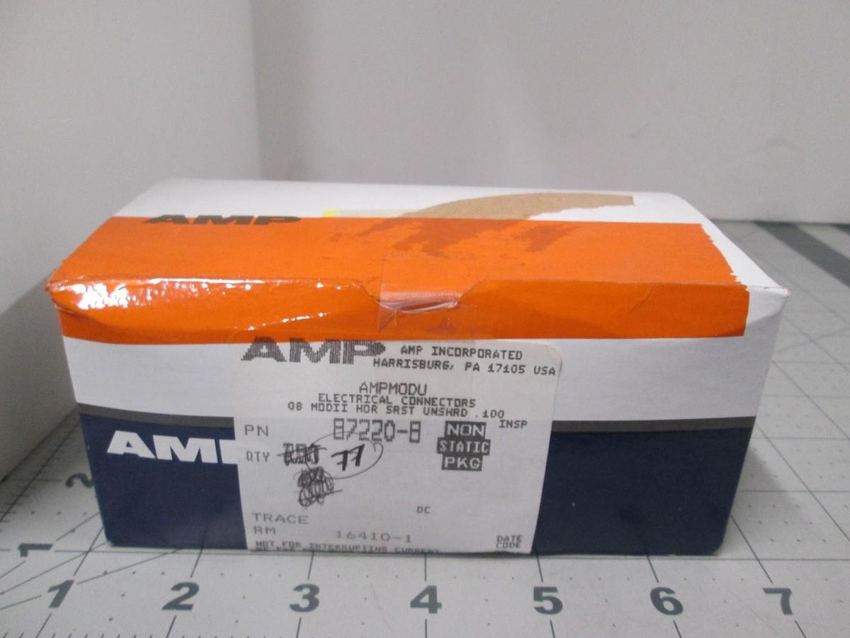 AMP, 87220-8, Connector Header, 8 POS, Single Row, Gold Contacts, New, Lot of 77