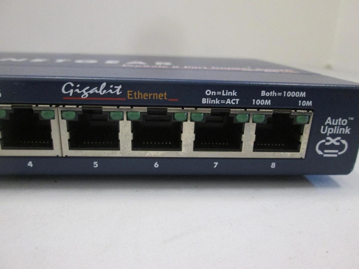 Used Netgear, GS108, ProSafe 8 Port Gigabit Switch, Used