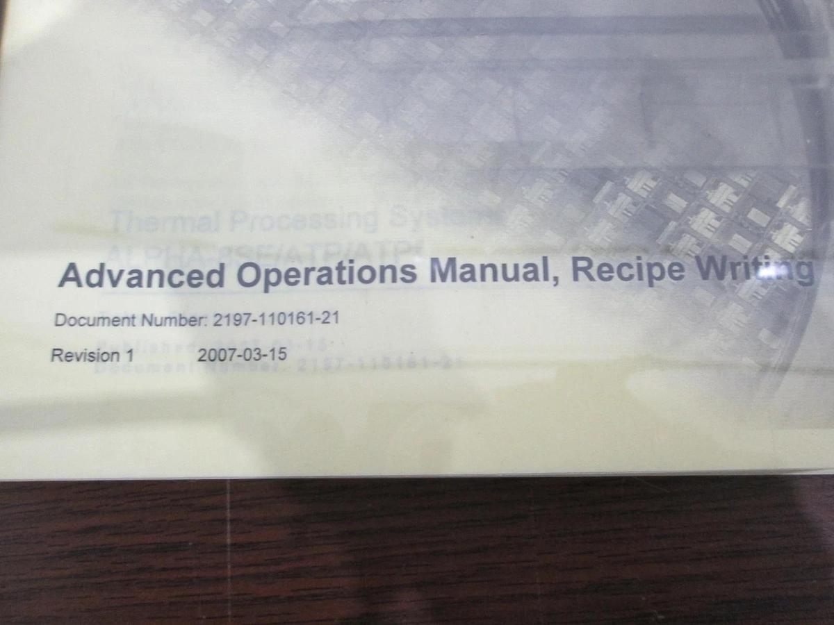 Used TEL Tokyo Electron, ALPHA-8SE/ATP/ATPf, Advanced Operations Manual, Recipe, New