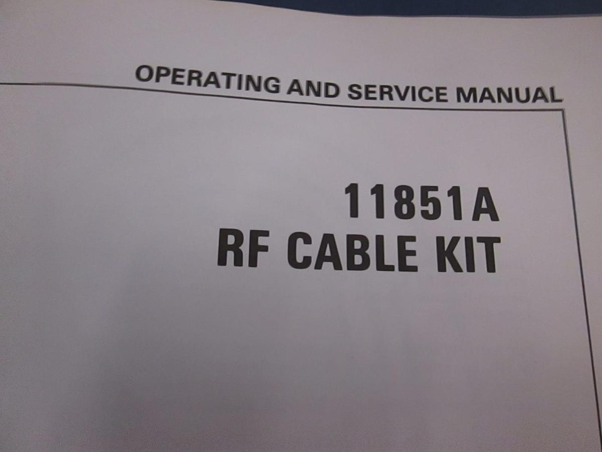 Used HP 11851A RF Cable Kit, Operating and Service Manual, Used