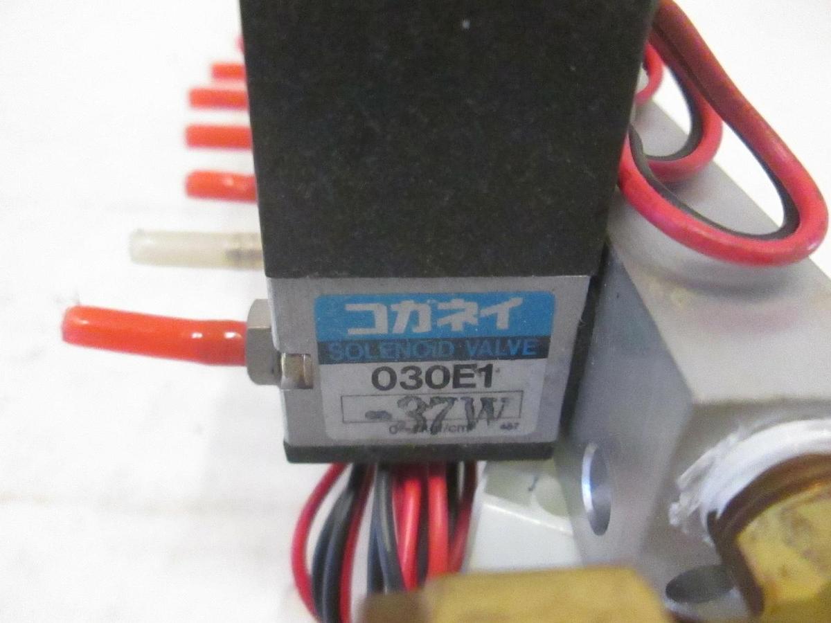 Used Koganei 030E1 Solenoid Valve Manifold Assembly - 8 Valves, Used