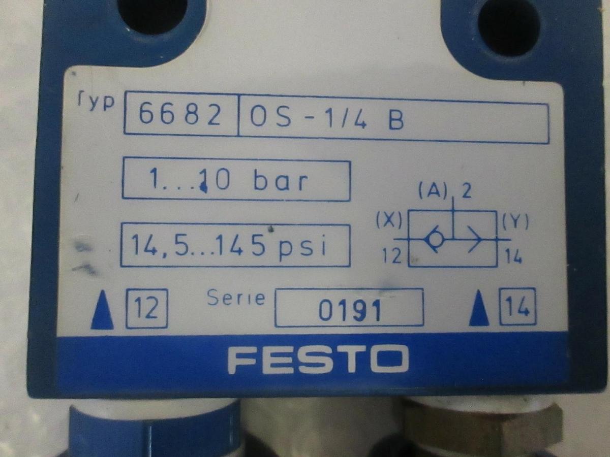 Used Festo, Pneumatic Valve Assy, 6682, Used