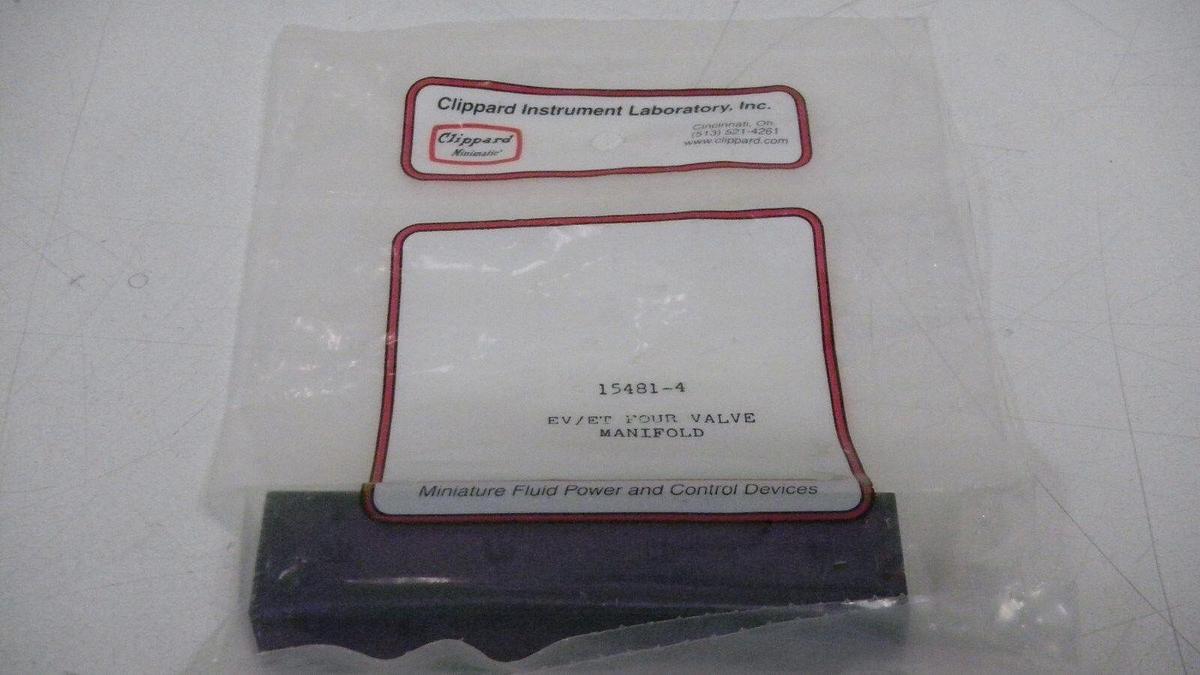 Used Clippard EV/ET 4 Valve Manifold 15481-4, Lot of 2