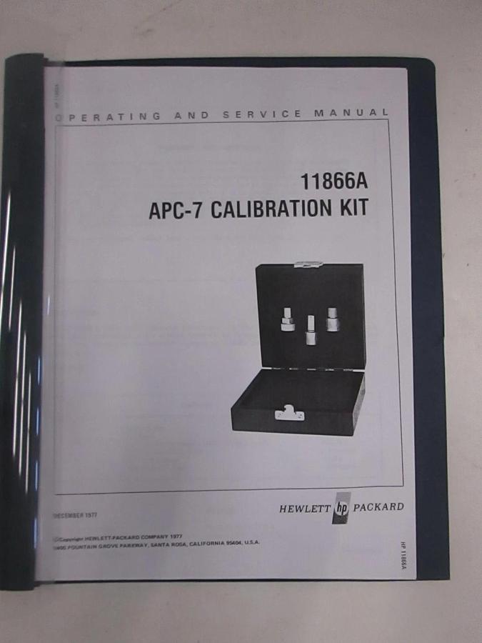 Used HP 11866A APC-7 Calibration Kit, Operating and Service Manual, Used