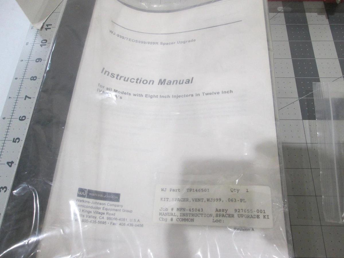 Watkins Johnson, APCVD Vent Spacer Kit, 927655-001, New