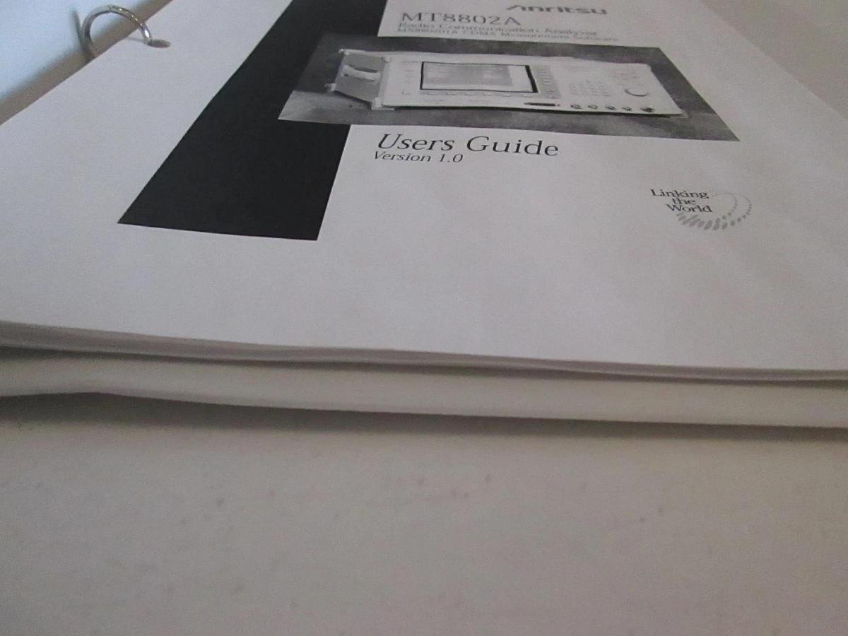 Used Anritsu MT8802A Radio Communication Analyzer User's Guide, Used