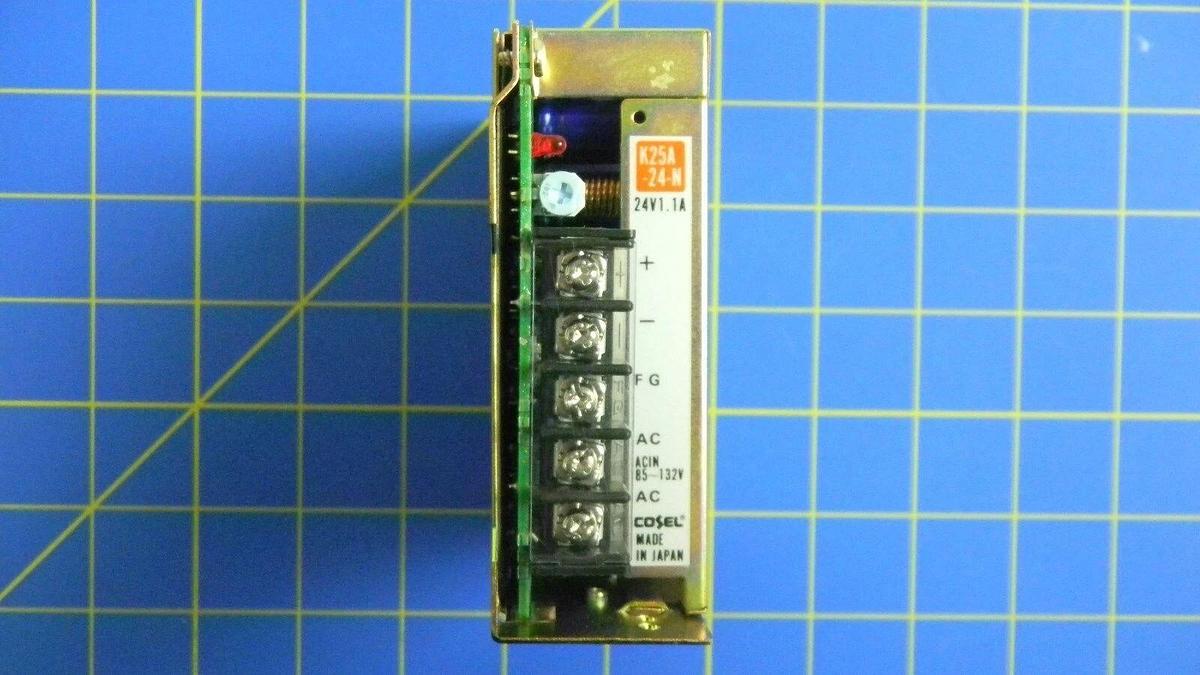 Used Cosel K25A-24-N Power Supply, 24VDC, 1.1A, 85~132V, Used