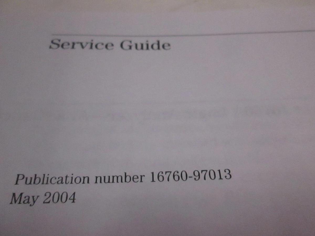 Used Agilent 16760A Logic Analyzer Service Guide, Used