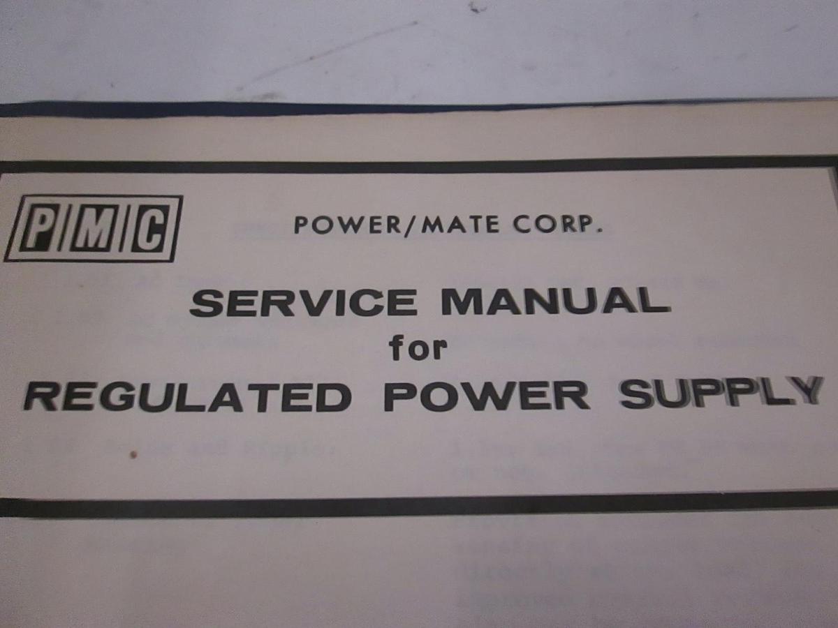 Used PMC Service Manual for Regulated Power Supply, Used