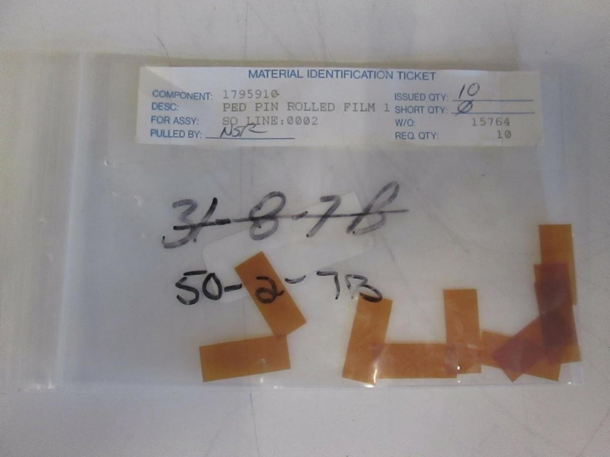 Used Ped Pin Rolled Film, 1795910, Lot of 10