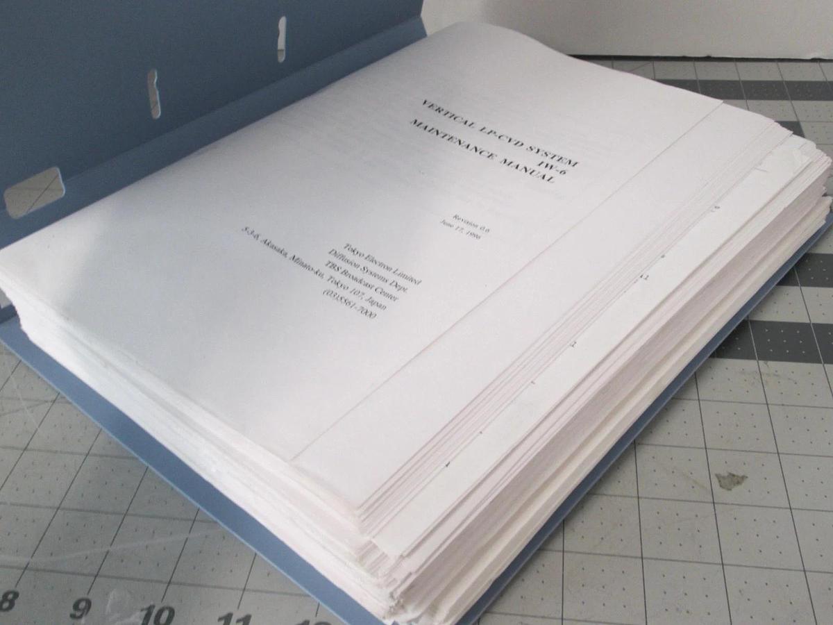 Used TEL Tokyo, IW-6C, Maintenance Manual, Used