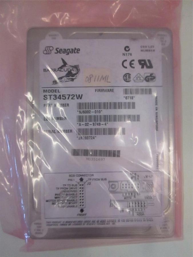 Used Seagate, SCSI Hard Drive, ST34572W, New