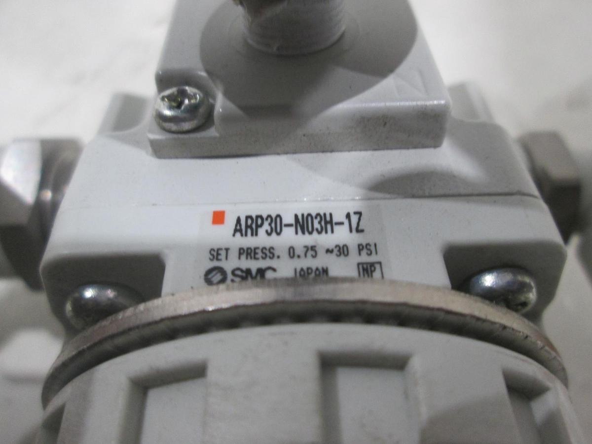 Used SMC, ARP30-N03H-Z1, Regulator Assy w/ 0-.2MPa Gauge and Bracket, Used